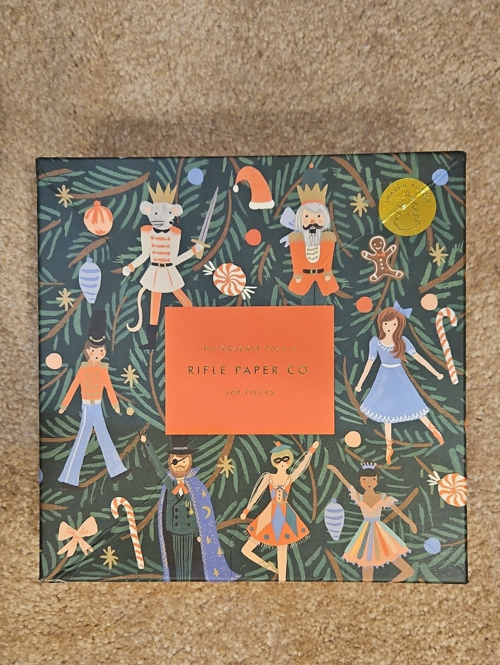 Rifle Paper Co. Nutcracker Puzzle - Green, Coral, Blue, Cream